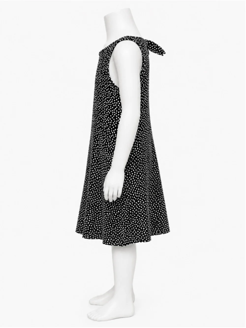 Old Navy Black & White Polka Dot Sleeveless Fit & Flare Tank Dress